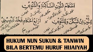 Hukum nun sukun dan tanwin.belajar tajwid nun mati dan tanwin