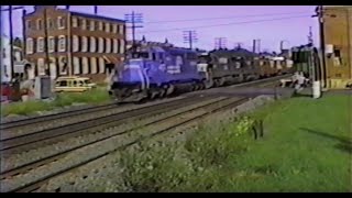 Conrail Freight Train Westbound at Sinking Spring, PA circa 1992 on the Harrisburg Line