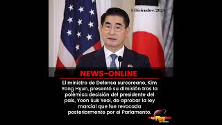 #NewsOnline📰 - #CoreaDelSur🇰🇷▶️ El ministro de Defensa surcoreano,Kim Yong Hyun,presentó su dimisión