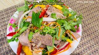 Gỏi lưỡi heo , món ngon trong thực đơn ngày đầu tuần của kênh/ pork tongue salad