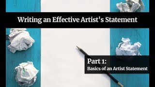 Basics of an Artist Statement