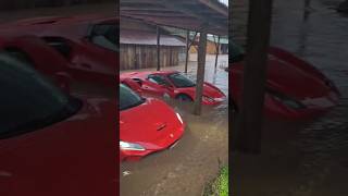 Encontro de Ferrari em Santa Catarina termina em alagamento de vários carros Ferrari underwater