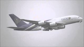 Thai Airways A380-800 Takeoff @Frankfurt Airport