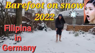 Barefoot on a frozen snow challenge. Great experience!