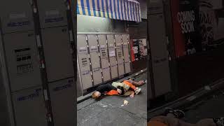 Fight Club : Japanese boys fighting near coin locker near shibuya station