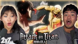 EREN VS ARMORED TITAN! | Girlfriend Reacts To Attack On Titan 2X7 REACTION!