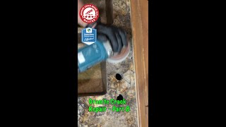 Granite crack repair behind sink - Part 8 #kitchen #granite #interiordesign #repair #kitchendesign