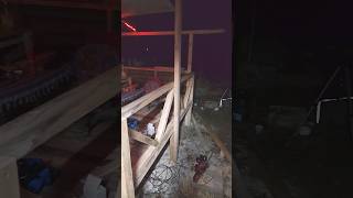 wooden house project : night work #howtodo #woodenhouse #shorts