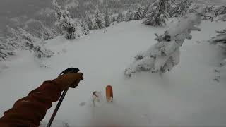 Skiing deep powder at Big White