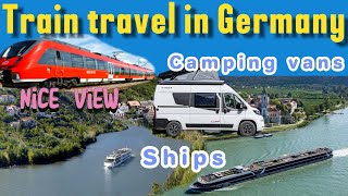 Train travel in Germany  | ගඟ අයිනේ camping vans තිබුණු තරම් | නැව් ගොඩක් දැක්කා | #insinhala