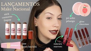 CONTORNO STICK DAPOP, GLOSS LUISANCE, BASE KAREN BACHINI, PÓ PÊSSEGO DAPOP- LANÇAMENTO MAKE NACIONAL