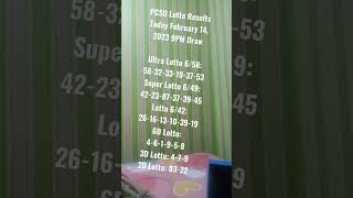 PCSO LOTTO RESULT TODAY 9PM Draw February 12,2023