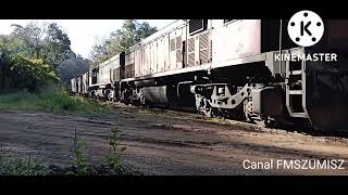 trem da rumo iniciando entrada no canal 1 na estação ferroviária