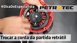 Como trocar a corda da partida retrátil da Alisadora de Piso Petrotec