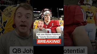 Top Transfer Landing Spots for Washington State QB John Mateer #collegefootball #transferportal