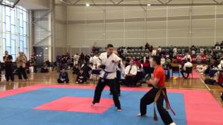 NAS Vic 2013 Wing Chun vs Karate: Advanced to Blackbelt Division, Continuous Sparring: Fight #1