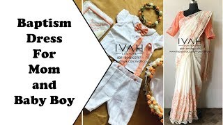 Baptism Matching Dress For Mom and Baby Boy in Kerala / Christening Baptism Dress Set In India