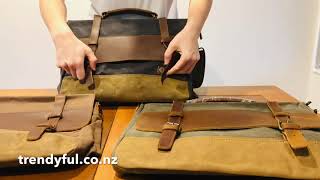 Canvas Leather Laptop Bag 15 inch Trendyful