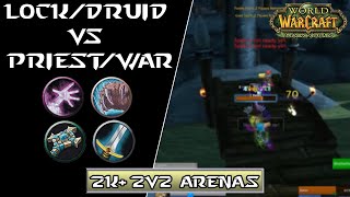 Warlock/Druid v Priest/Warrior | TBC Classic S1 | 2k+ 2v2 Arena | Lunyx