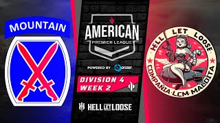 HELL LET LOOSE - APL Division 4 Week 2 | 10th MD vs. LCM | Stream SME