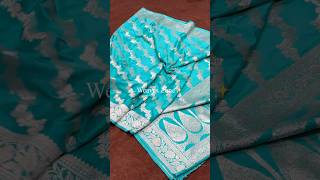 Sea Green Shade Of Mashru Silk Saree #saree #mashrusilk #satinsilk #weaveszone #bridalsarees