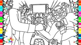 Skibidi Toilet New Coloring Pages / How to color TITAN SPEAKERMAN & TITAN CAMERAMAN & TITAN TV MAN