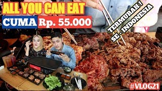 All You Can Eat CUMA 55.000 TERMURAH SE-INDONESIA | WARUNG BANG PANJUL KOREAN BBQ - VLOG #21