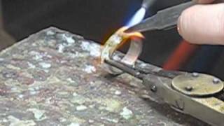 Making a Two-Tone Square Palladium Ring with Rose Gold and Yellow Gold inserts - By Mark Lloyd