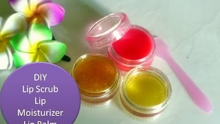 DIY - Lemon lip scrub, lip moisturizer & Lip Balm - for soft beautiful lips -