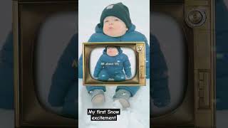 My first snow excitement funny cute baby talk#funnyshorts #shortsfeed