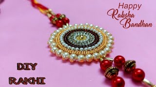 Easy To Make! Rakhi At Home | DIY Silk Thread Rakhi Making Ideas For Rakshabandhan | Pearl Rakhi