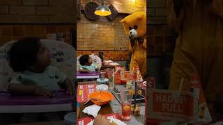 Cute Baby first meet dinein with teddy tom#trendingshorts#funnyshorts #kid#shortsfeed