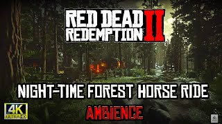 🌙"Red Dead Redemption 2: Enchanting Night-time Forest Horse Ride🐴"