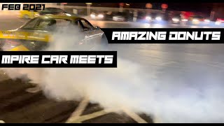 MPIRE UK CAR MEET FEBRUARY 2021 *CRAZY* synchronised donuts and Lightening McQueen turns up