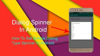 how to use spinner in android studio || how to set dialog type spinner in android