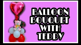 DIY Balloon Bouquet With Teddy | Baby Shower  Centerpiece | How To Make A Floating  Teddy Bear | DIY