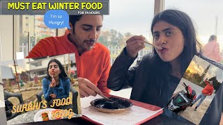 EATING ONLY WINTER FOOD FOR 24 HOURS|| FOOD CHALLENGE|| DHARAMSHALA