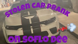 STOLEN CAR PRANK ON SOFLO DEE(GONE WRONG)*he pulls gun on me*