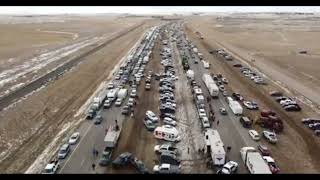 Incredible Drone Footage Of Trucker Blockade at Coutts, Alberta, Canada Freedom Convoy 2022