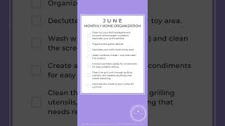 June Monthly Home Organization