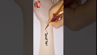 "Mom" name mehndi tattoo| Simple henna mehndi design| Beautiful mom mehandi tattoo|