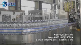 Full Auto No Pressure Bottling Conveyor System For Liquid Production Line