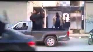 أستعراض الجيش الحر بعد معركة في إعزاز 20-3-2012