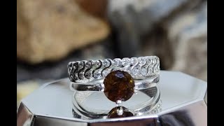 Natural Spessartite Garnet Ring 925 Sterling Silver Code 103