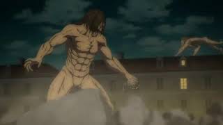 galliard ataca eren e eren devora martelo de guerra e reiner se transforma dublado(Tio shisui)