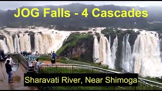 JOG Falls Shimoga Karnataka - JULY Monsoon Rains  - Third Highest Falls in INDIA