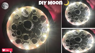 How to make moon light at home🌕 / #moon #light #wallhanging #decoration #craft #diy @crafterdebika