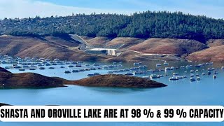 Lake Shasta, and Lake Oroville are at 98% and 99% of capacity, respectively.