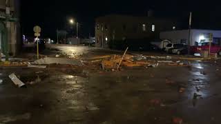 RAW: Hail, strong winds damage 5th Street building