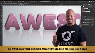 Affinity Photo Text Mockup by 4GArt | Metallic, Rose Gold, Gold and Holographic Text #AffinityPhoto